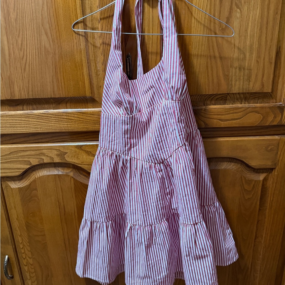 Girls Size M (30” waist)Striped Red & White Sundress. 4th of July . Beach days